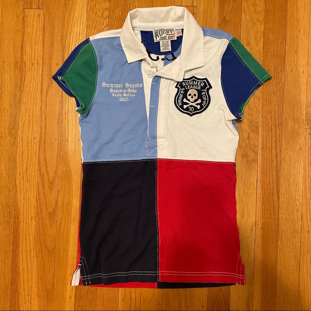 Rugby Ralph Lauren Polo Top XS White Blue Red